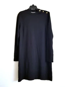 New Tommy Hilfiger Women's Shoulder Gold Button Regular Midi Cotton Shirt Dress - Picture 1 of 6