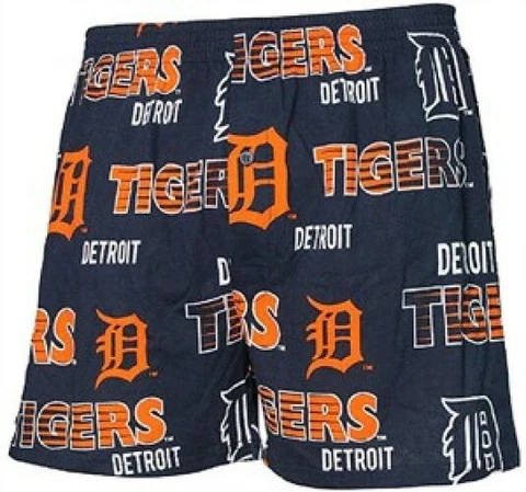 Detroit Tigers Mens Oversized Navy Sweep Boxer Shorts Cover
