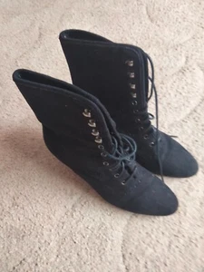 black laced ,suede boots by Shoebox size 6 - Picture 1 of 5