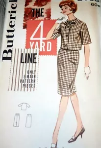 *BELLISSIMO ABITO VINTAGE ANNI 50 BUTTERICK modello da cucire 14/34 FF - Foto 1 di 1
