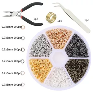 1200Pcs 5mm Open Jump Rings O Ring Connectors for DIY Jewelry Making, 6 Colors - Picture 1 of 4