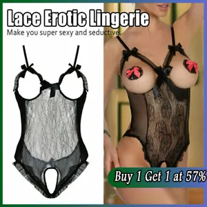 Women's Sexy-Lingerie Babydoll Sleepwear Underwear Lace Dress G-String Nightwear - Picture 1 of 14
