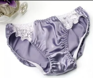 Luxury 100% mulberry silk panties briefs bikinis-Size L -Blue - Picture 1 of 5