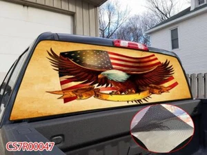 Eagle&Flag Pick Up Truck SUV Rear Back Window Graphics Decal Wrap Tint #47 - Imagen 1 de 6
