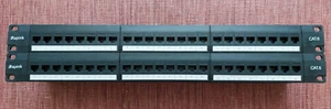 Rapink Patch Panel 2U Rack Mount 48 Port Cat6A Inline Keystone 10G w/ Back Bars - Picture 1 of 6