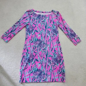 Lilly Pulitzer Sophie Dress Mandevilla Pink Extra Lucky Elephants szXS - Picture 1 of 16