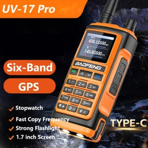 BaoFeng UV-17 Pro GPS Air Band Dual Band VHF/UHF 5W TypeC Walkie Talkie Portatile - Foto 1 di 33