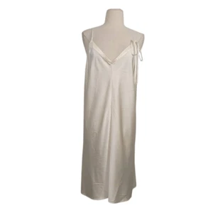 Brulee Ivory Silk Slip Dress Nightgown Sz L Sexy Open Back Wedding Feminine - Picture 1 of 4