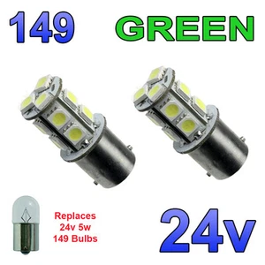 2 x verde 24v LED BA15s 149 R5W 13 SMD Placa de matrícula Interior Bombillas HGV Camión  - Imagen 1 de 4