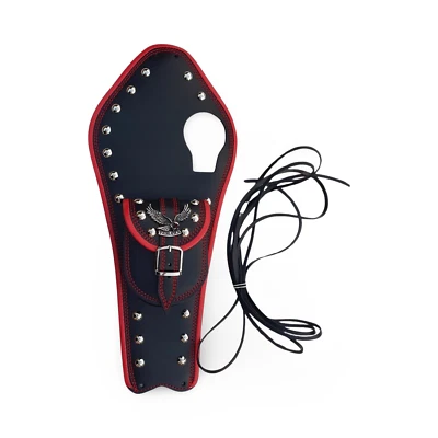 YAMAHA XV535 VIRAGO | LEATHER TANK PANEL PAD | RED | EAGLE | YAMAHA | RIVETS - Image 1 of 4