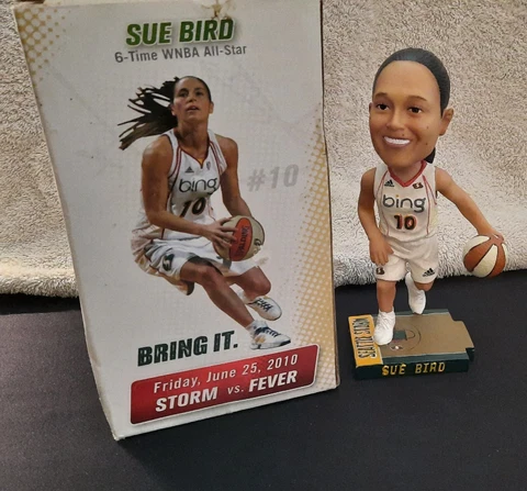 WNBA Seattle Storm SUE BIRD #10 June 2010 BOBBLEHEAD In Box w/ styrofoam Cover