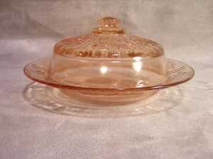 Federal Glass SHARON Pink Butter Dish and Cover - Picture 1 of 6