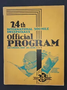 1936 Indianapolis 500 Programm/Rundenpreis Beilage, Louis Meyer gewinnt zum dritten Mal - Bild 1 von 15