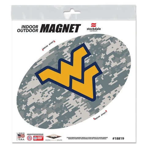 West Virginia Mountaineers WVU NCAA 6 x 4 Inch camo magnet indoor / outdoor Cover