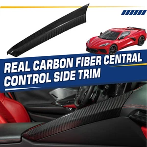 REAL Carbon Fiber Center Console Passenger Side Trim Panel For Corvette C8 2020+ - Picture 1 of 24
