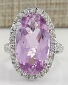Anillo de amatista de boda de oro blanco de 18 quilates para mujer R149 - Imagen 1 de 3