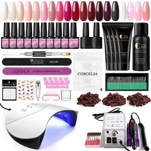 Komplett UV Nagellack Poly Gel Set mit uv Lampe Gel Nägel Starterset Farbgel Kit - Bild 1 von 20