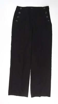 M&Co Womens Black Polyester Blend Trousers Size 10 L31 in - Image 1 of 4