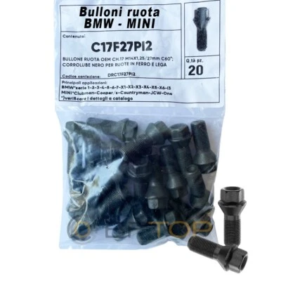 Bulloni ruota BMW e MINI per cerchi in lega o in ferro originali KIT 20 pz. - Immagine 1 di 2
