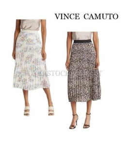 NEW! WOMENS VINCE CAMUTO PULL-ON ELASTIC WAISTBAND PLEATED MIDI SKIRT! VARIETY - Picture 1 of 7
