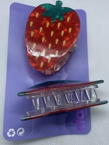 Shiny Claire’s Strawberry & Watermelon Slice Hair Claws - 2 Pack - Picture 1 of 3