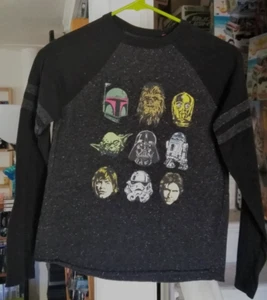 STAR WARS T-Shirt YOUTH Children's M 10-12 Black Long Sleeve NEW OOP The Rev's - Picture 1 of 24