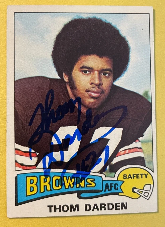 SIGNED THOM DARDEN 1975 TOPPS FOOTBALL CARD AUTOGRAPH - BROWNS - Image 1 of 2