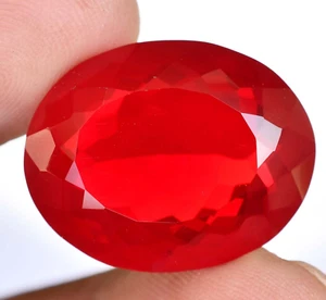 33.10 Ct Untreated Natural Red Welo Opal Australian Certified Oval Cut Gemstone - Picture 1 of 7