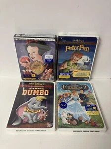 Walt Disney Movie Lot of 4 Snow White Peter Pan Dumbo…ALL FACTORY SEALED - Picture 1 of 5
