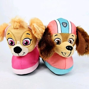 Nickelodeon PAW PATROL Toddler Slippers Liberty & Skye Plush 3D Girls Size 9-10 - Picture 1 of 10