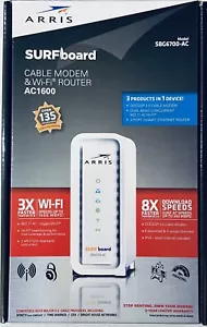ARRIS Surfboard Docsis 3.0 Cable Modem And AC1600 Dual Band Wi-Fi Router - Picture 1 of 6