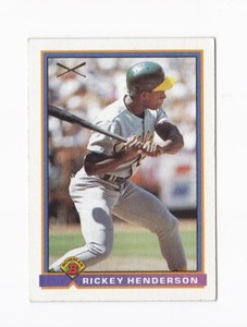 1991 Bowman #371 Rickey Henderson SLUG Oakland Athletics A's