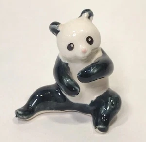 Panda Figurine 2.5" Ceramic Sitting Bear - Picture 1 of 9
