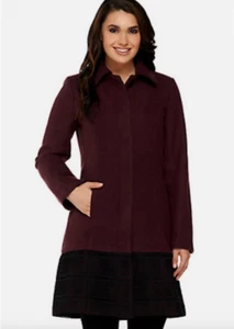 Isaac Mizrahi Live! Melton Coat with Eyelet Trim with Shawn Killinger, size 12 - Picture 1 of 4