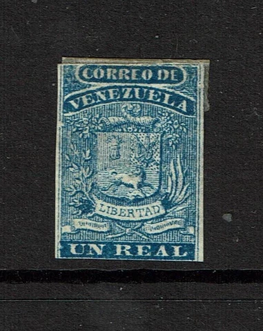 Venezuela SC# 2, Mint Hinged, Hinge Remnants, very sm shallow ctr thin - S12249 Cover