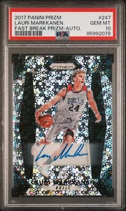Lauri Markkanen 2017 Prizm Fast Break Rookie Autograph #247 Utah Jazz RC PSA 10 - Picture 1 of 2