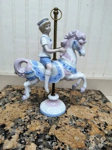 Vintage Meico Paul Sebastian 1990 Porcelain Sailor Boy Carousel Horse - Picture 1 of 5