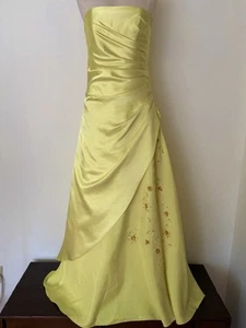 Vintage Morgan & Co. gelbes Ballkleid Kleid trägerlos Größe 5/6 Small - Bild 1 von 6