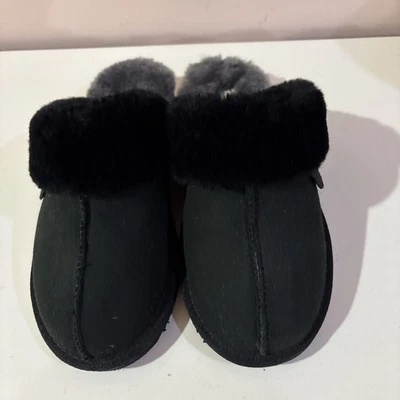 Brand New Fireside by Dearfoams Women’s Black Shearling Slippers Sz 8 US NWOB - Image 1 of 4