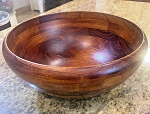Large Lipper Cherry Finish Wood Serving Bowl # 284 11" diameter x 5" deep New - Picture 1 of 8
