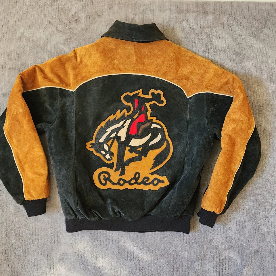 Cripple Creek Western Leather Jacket Men's Cowboy Black And Brown Medium - Image 1 of 4