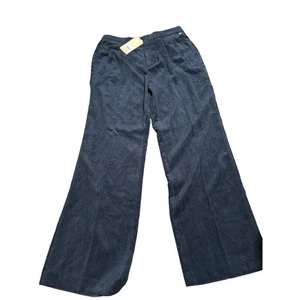 Scotch & Soda Navy High Rise Wide Leg Corduroy Trousers, Women's Size L, NWT - Picture 1 of 6