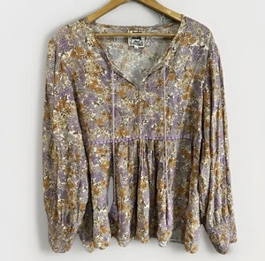 Jaase - Women's Size 20 - Floral Boho Long Sleeve Relaxed Top. - Bild 1 von 10