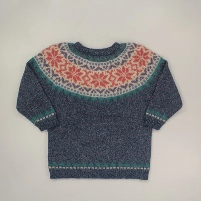 Suéteres nórdicos Northern Isles mezcla de mohair Fair Isle para mujer azul medio años 90 de colección Foto 1 de 4