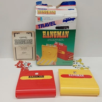 Hangman Mini Board Game Milton Bradley Travel 1987 Vintage Free Shipping  - Image 1 of 4