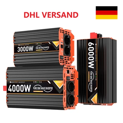 MARKENLOS 3000W 4000W 6000W Reiner Sinus Wechselrichter 12V/24V Spannungswandler Inverter