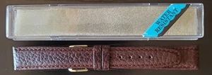 Cinturino orologio vintage NOS Hadley Roma 18 mm marrone testurizzato vera pelle (lungo) - Foto 1 di 6