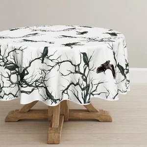 Horaldaily Halloween Tischdecke 70x70 cm rund, 70" (rund), schwarz - Bild 1 von 6
