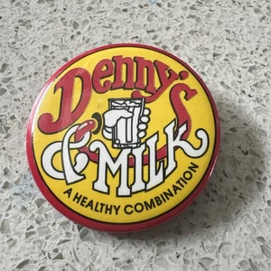 Vintage 70’s Denny’s Milk ‘ A Healthy Combination’ Button Pin - Picture 1 of 3