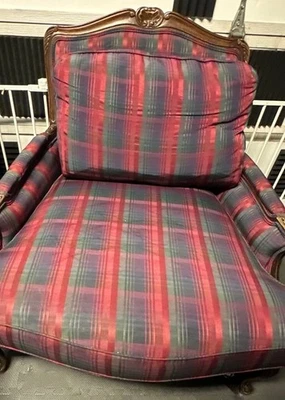 Vintage 2 chairs and ottoman - Image 1 of 3